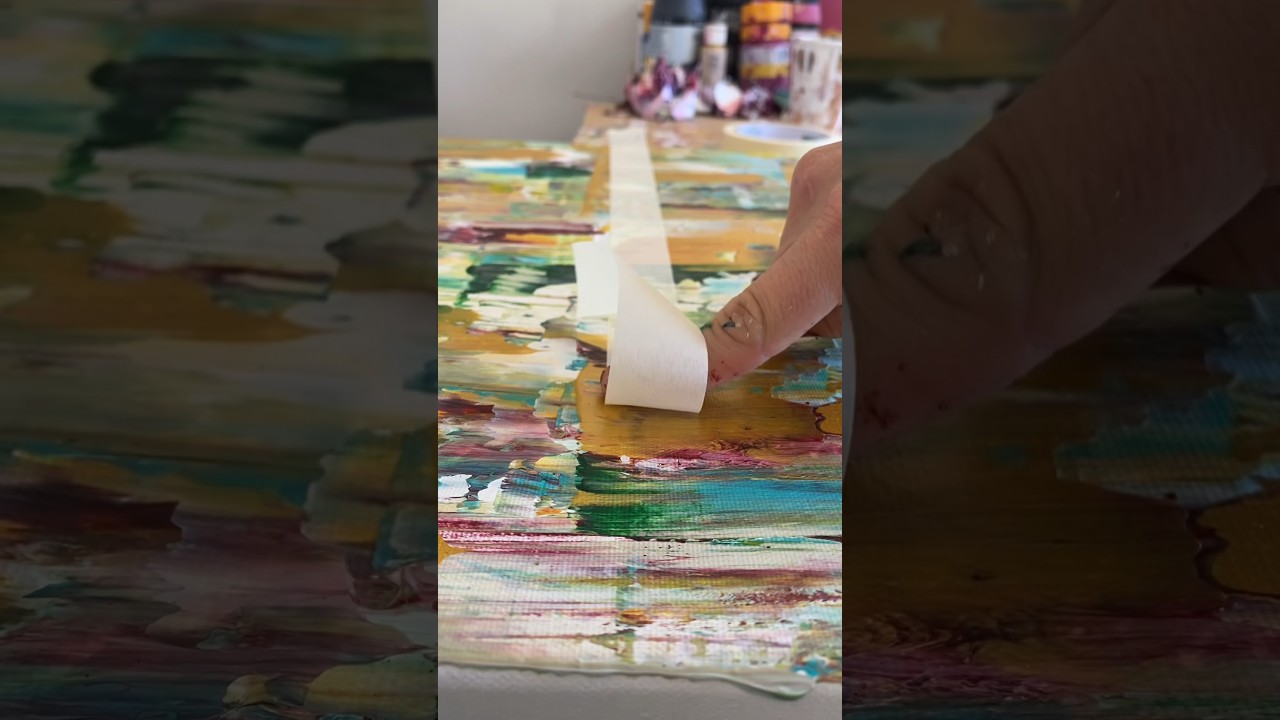 &lsquo;Tape Technique&rsquo; #ukartist #homestyle #interiordesign #homedecor #artprocess #colourful #interiors