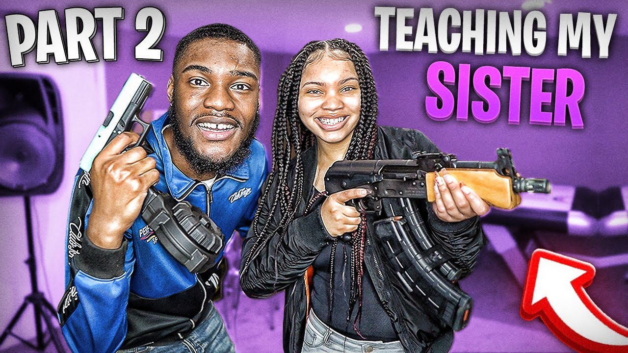 BruhmanTv Teaching His LITTLE SISTER How To Use A GUN!!! Pt. 2 (GONE WRONG)