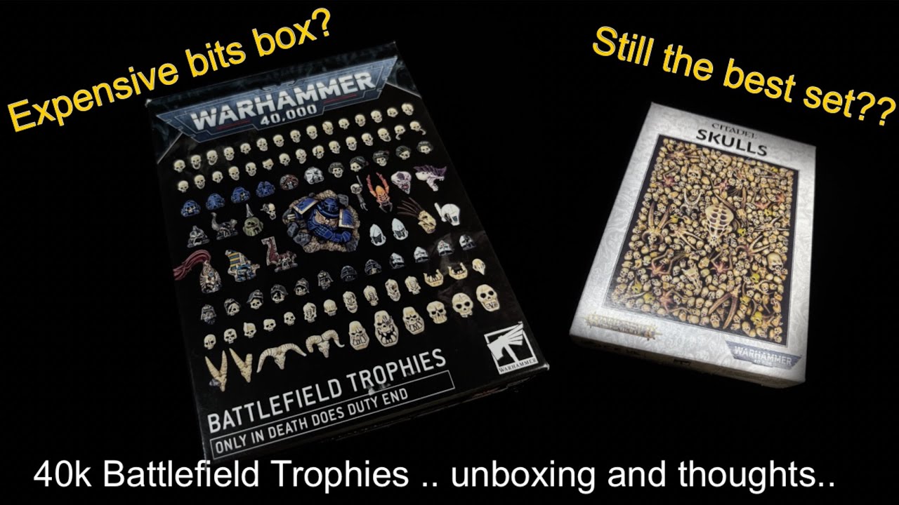 Warhammer 40K Battlefield Trophies Unboxing and first thoughts. Skulls box set better?