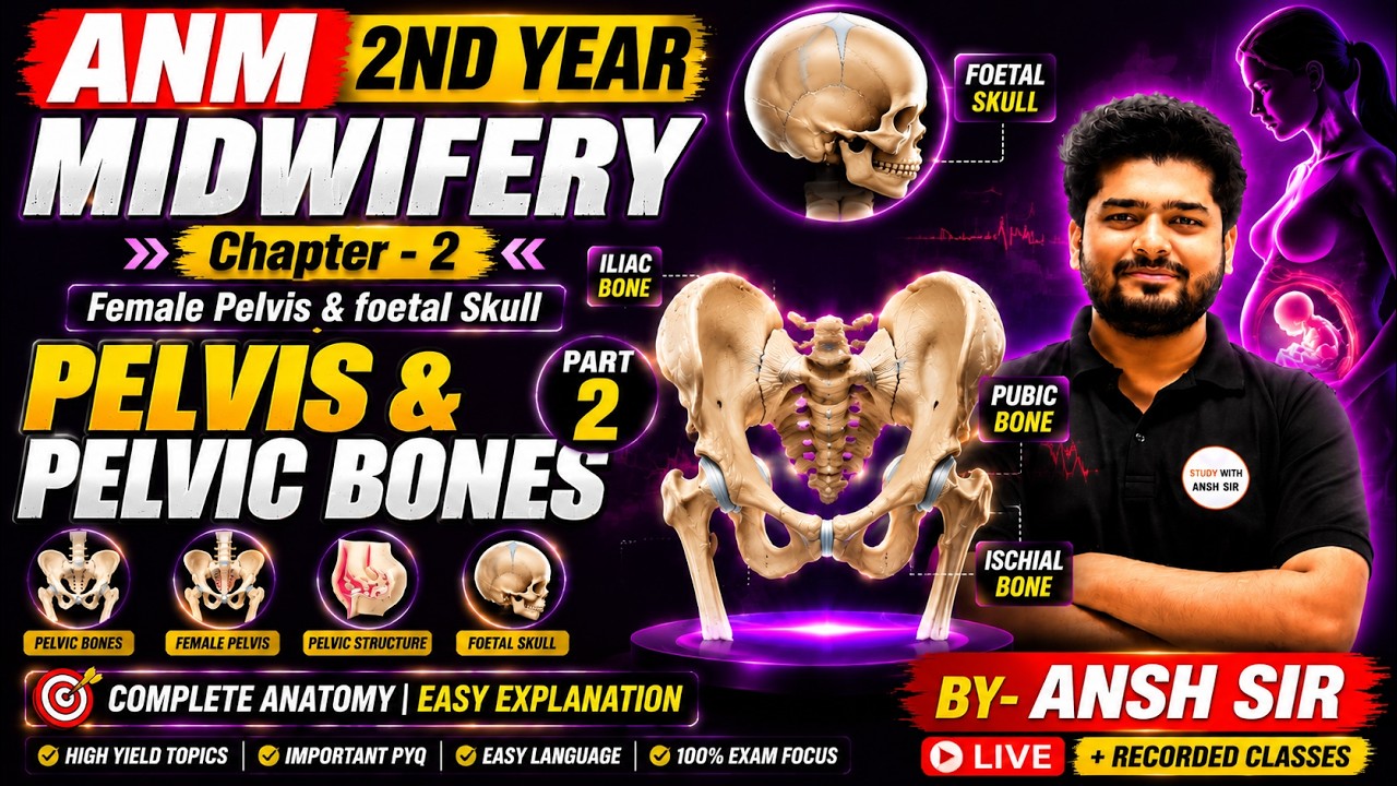 ANM 2nd Year Midwifery Chapter 2 Part 2 | Female Pelvis & Pelvic Bones | Complete Anatomy Explained