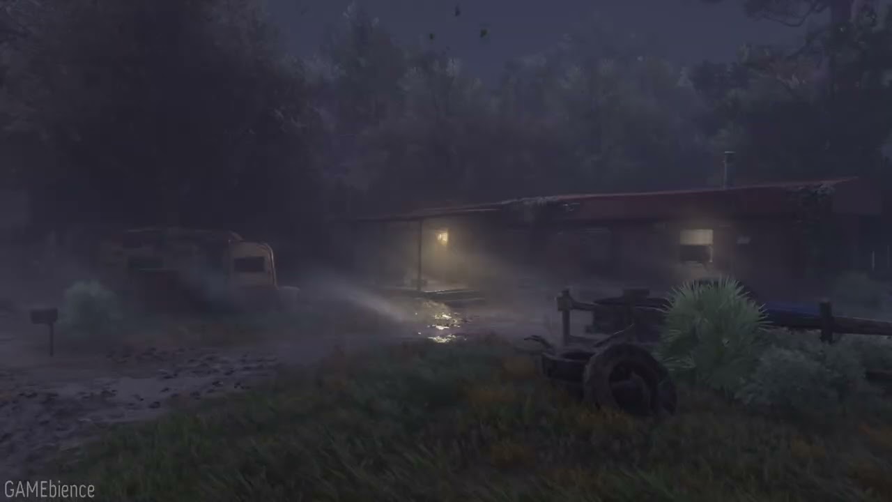 3 Hour - South of Midnight - House in the Storm with Rock Music Ambience