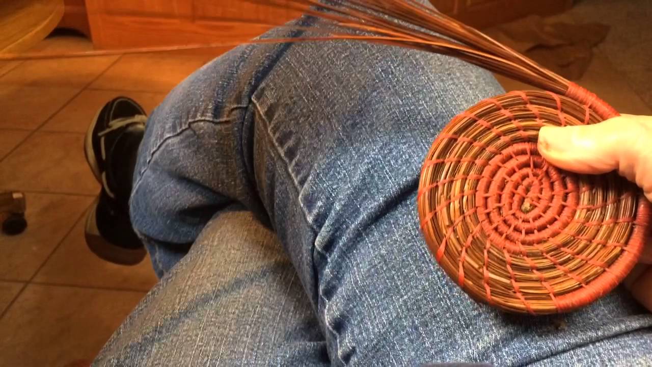 Pine needling coiling - holding your work