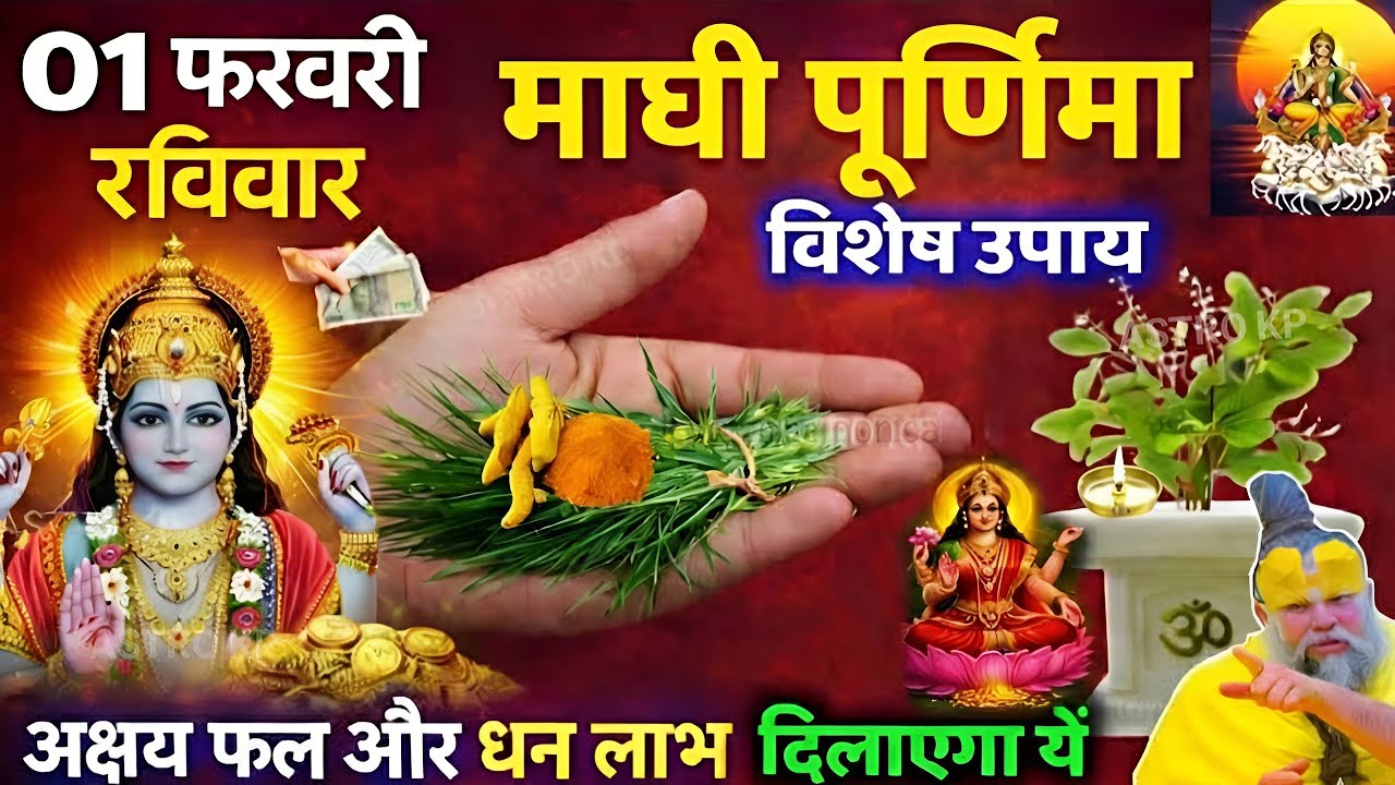 माघ पूर्णिमा 1 फरवरी  रविवार के दिन कर लेना हल्दी दुर्वा का उपाय 1 महीने के भीतर बनोगे करोड़पति 😱 