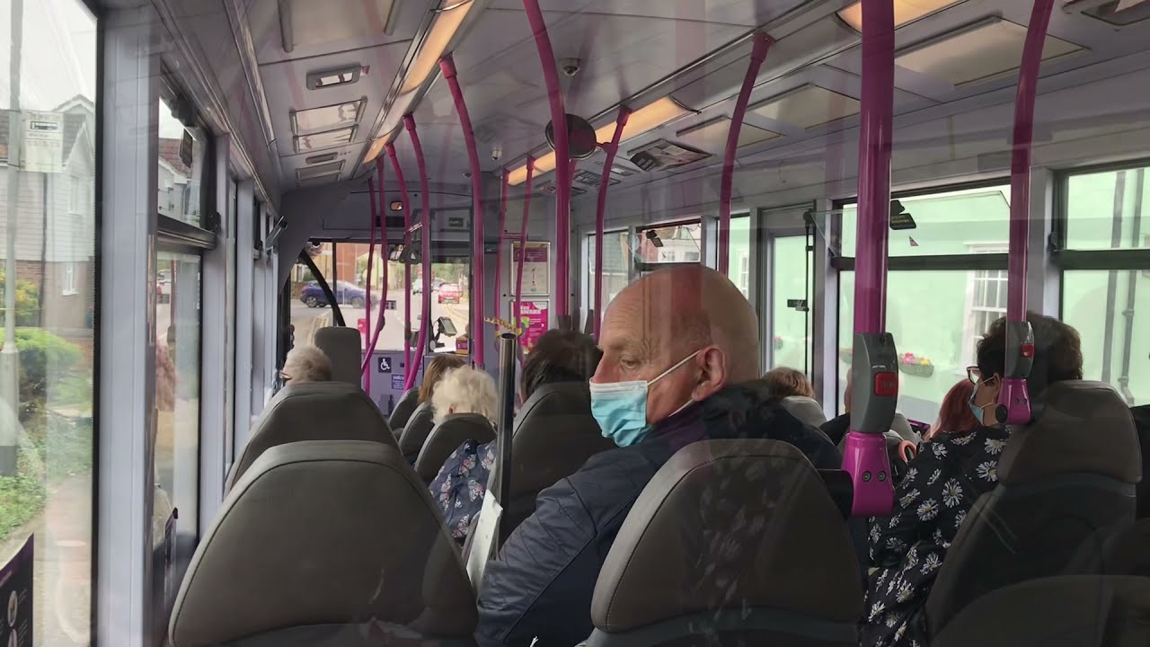 Overheated First Essex Envirio 300 ADL bus breaking down at Chelmsford