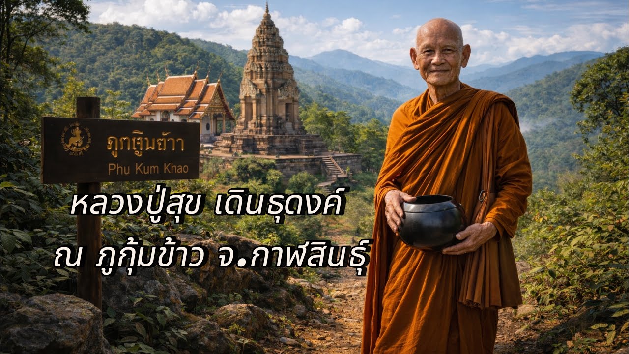 หลวงปู่สุข เดินธุดงค์ ณ ภูกุ้มข้าว จ.กาฬสินธุ์