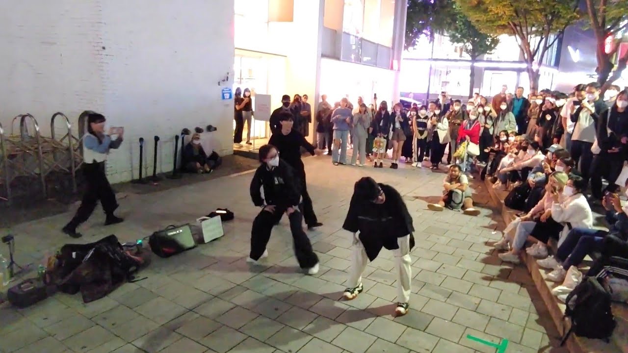 WEDNESDAY. YU KAGAWA, SHINHWA & CHANWOOK. EXHILARATING INTERACTIVE BUSKING. HONGDAE.