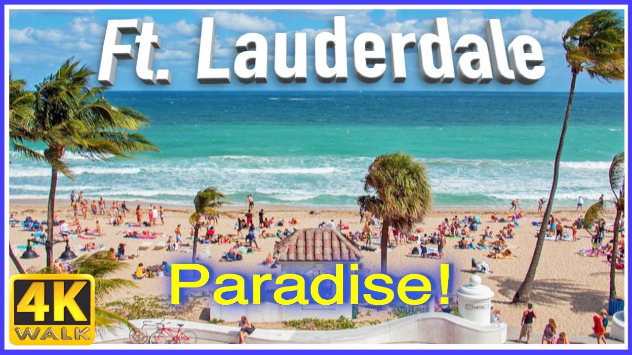 【4K】WALK Fort Lauderdale Beach Florida USA 4k slow TV Travel vlog