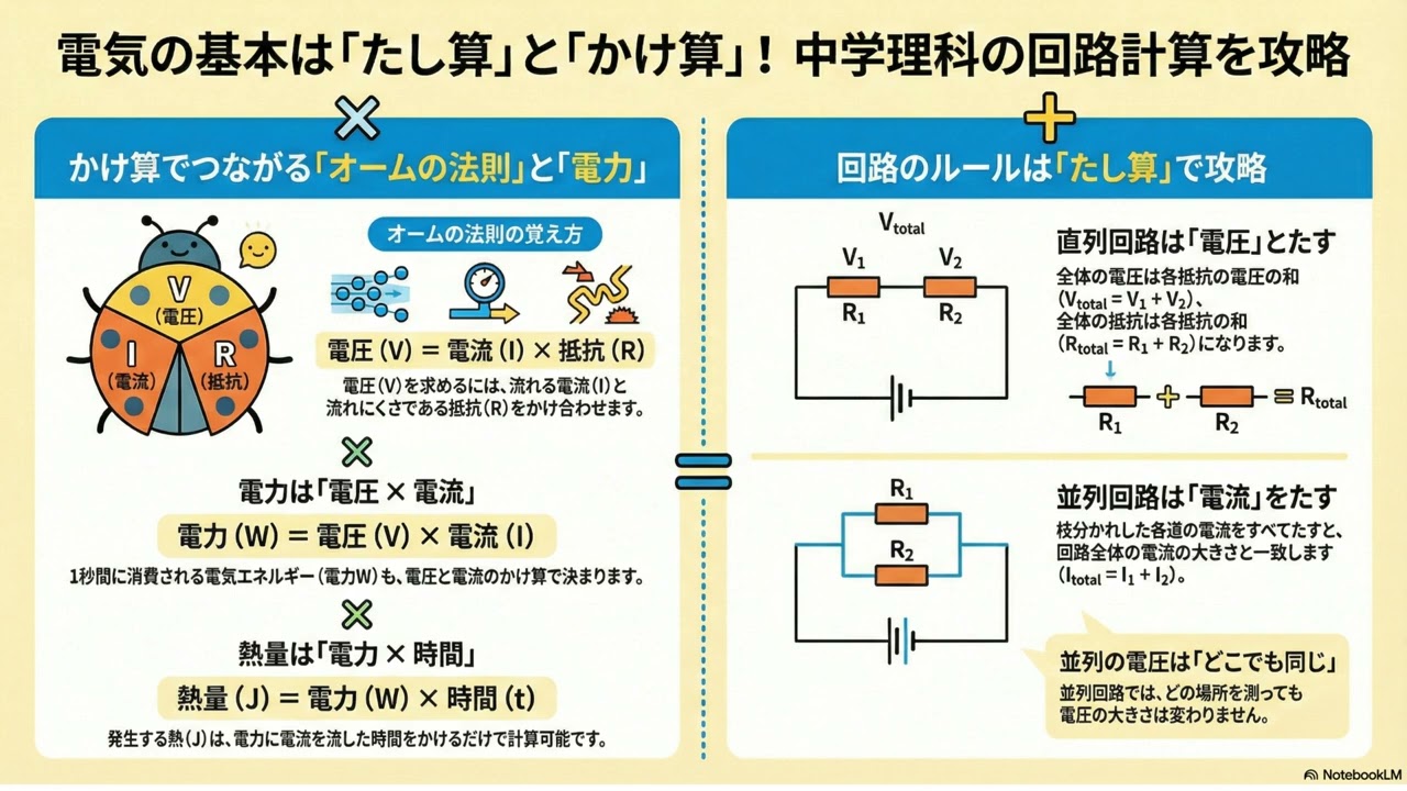 電気は足し算と掛け算　中学理科