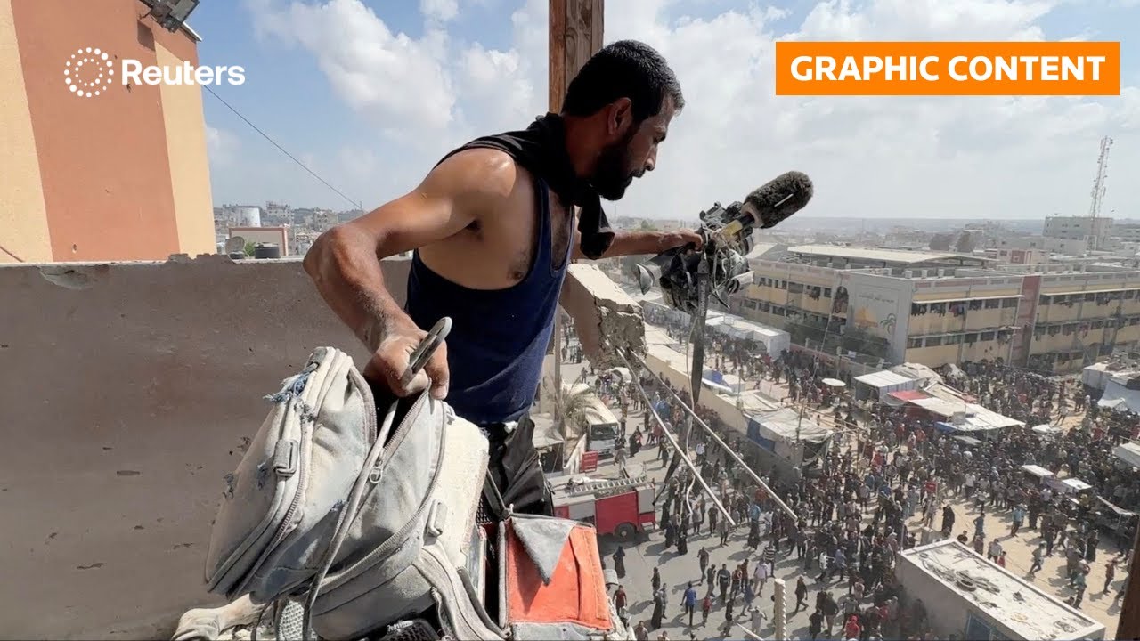 GRAPHIC CONTENT WARNING: Reuters photographer hit in second strike at Gaza hospital | REUTERS