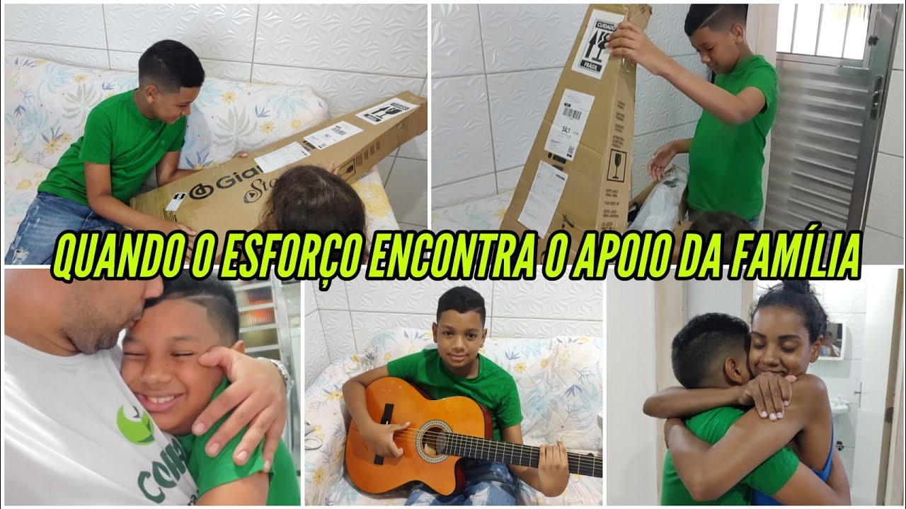 Ele sonhava com um violão… fizemos uma surpresa 🎁 pro nosso filho 🎸❤️ VEJA A REAÇÃO DELE AO RECEBER🥹