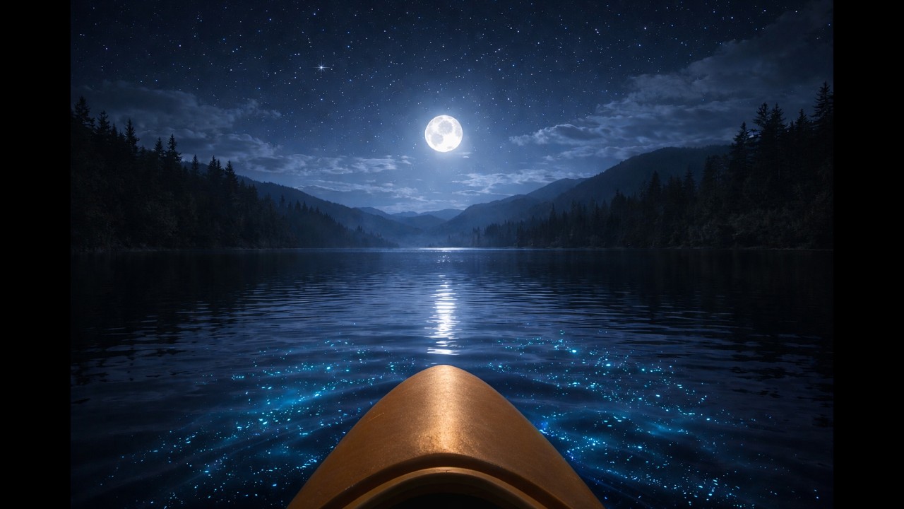 Moonlit Lake at Night 🌙 Calming Water Sounds for Sleep, Relaxation & Anxiety Relief