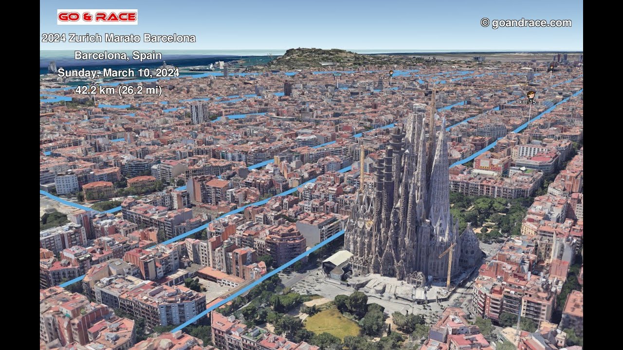 2024 Zurich Marato Barcelona: fly over the marathon 3D course map!