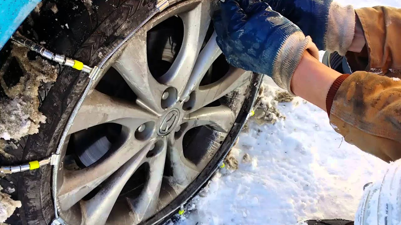 How to put chains on a tire- demo Tahoe