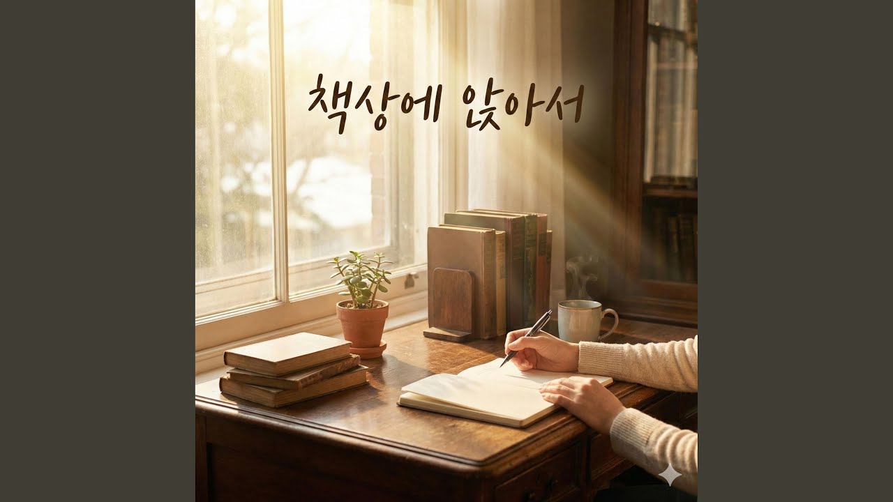 책상에 앉아서