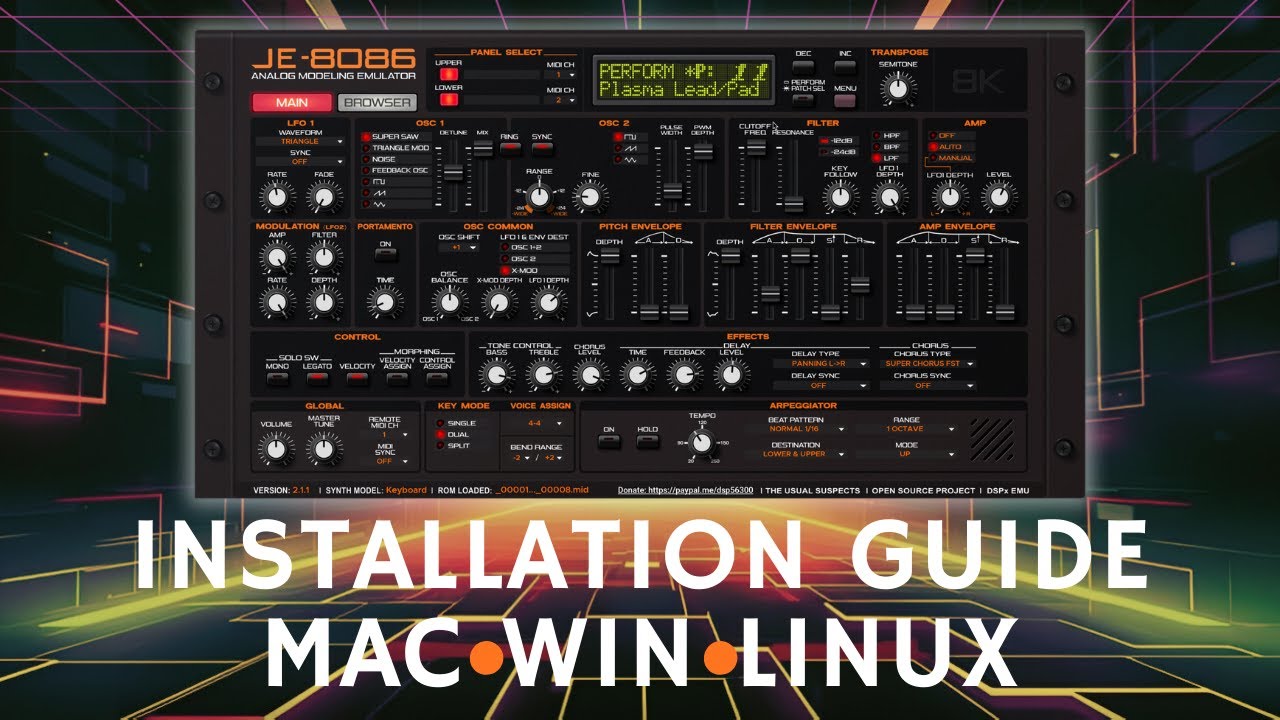 Настройка и установка JE-8086 – macOS, Windows и Linux