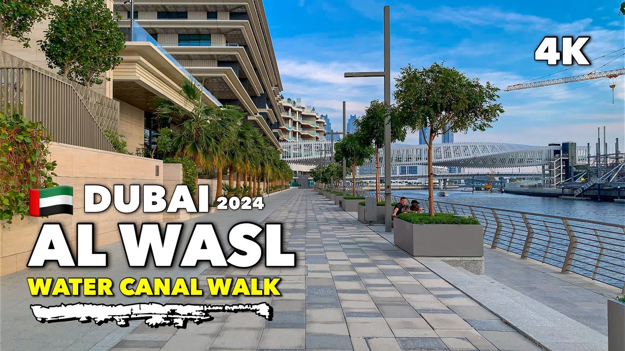 🇦🇪Beauty of Dar Al Wasl Dubai Water Canal: 4K Walking Tour
