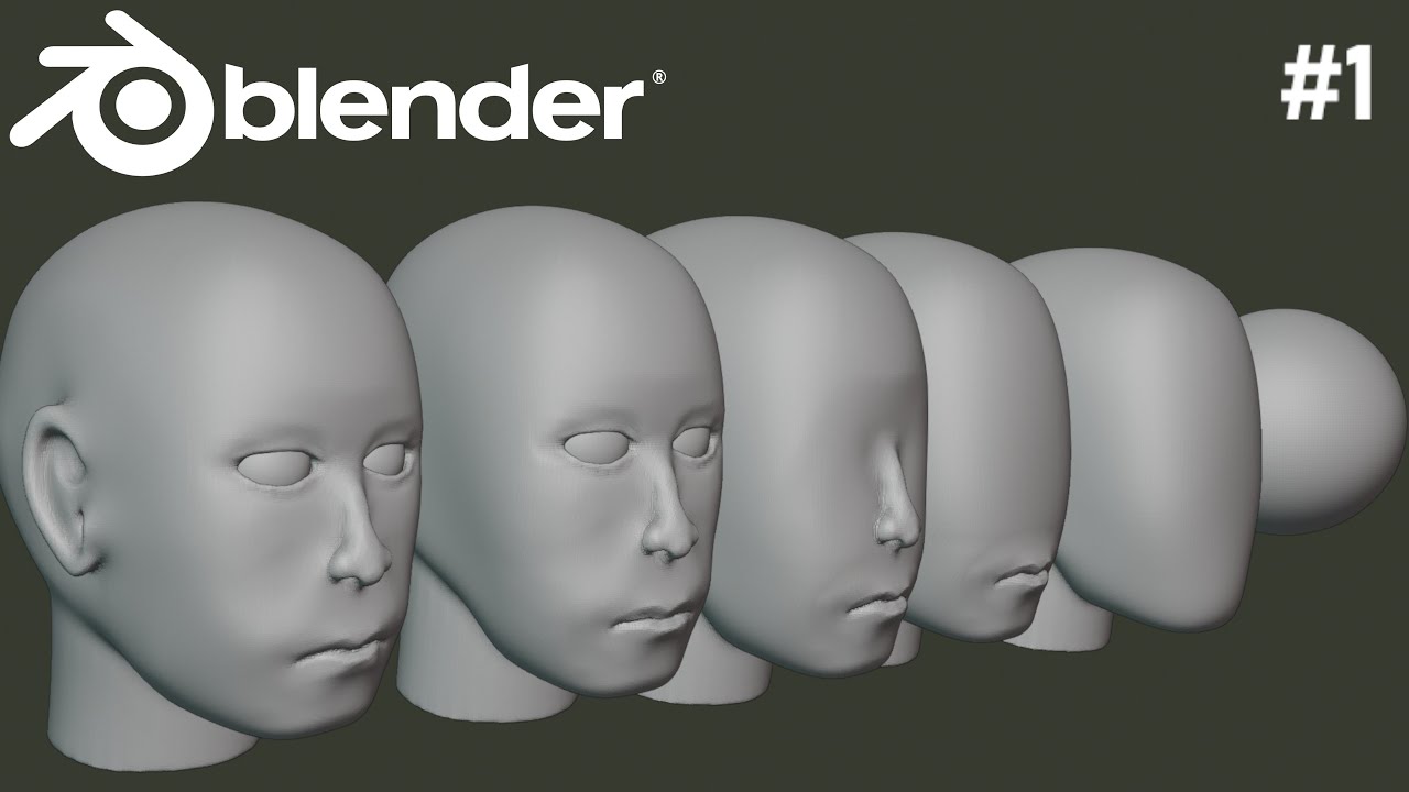 #1 Sculpter une forme de tête d'un personnage | Apprendre Blender 3D