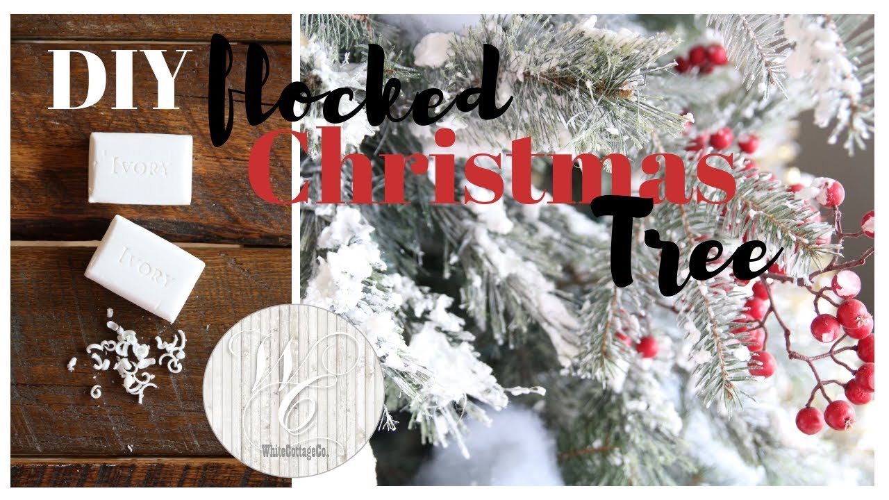 DIY Flocked Christmas Tree ~ Snowy Christmas Tree