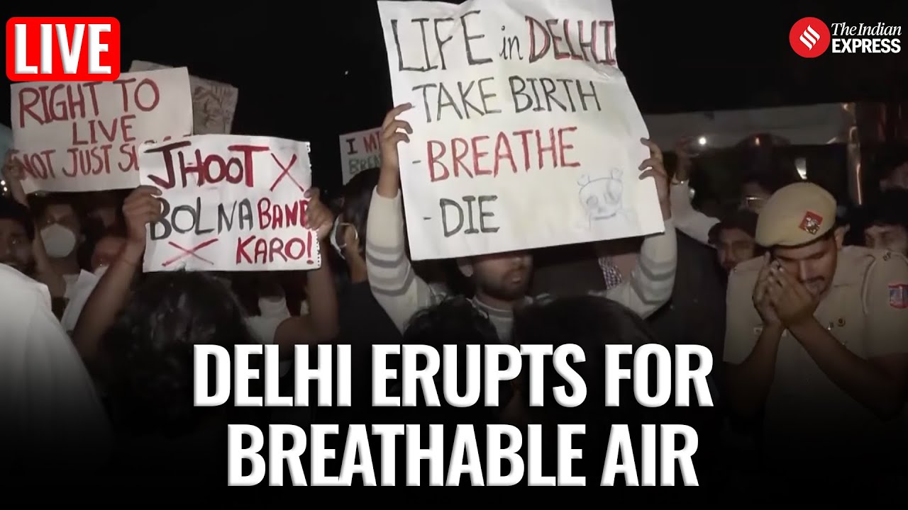 Delhi AQI LIVE | Protesters Rage At India Gate For Clean Breathable Air; 80 Held | Delhi AQI