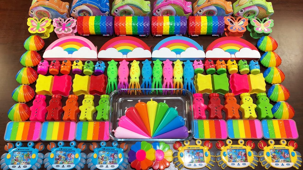 CLAY PIPING BAG AND GLITTER AND COLOR CLAY ! Mixing Random Things Into Slime #3836