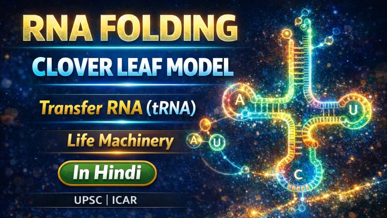 Clover Leaf Model of tRNA Explained 🍀 | 2D RNA folding model | UPSC | ICAR | NEET
