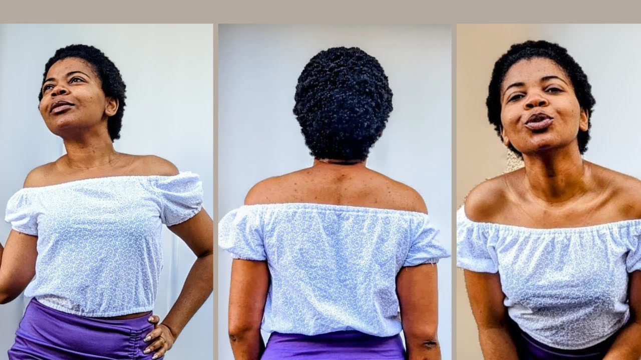 Comment coudre un top Bardot avec 4 rectangles de tissu sans patron / @bulustyle9825