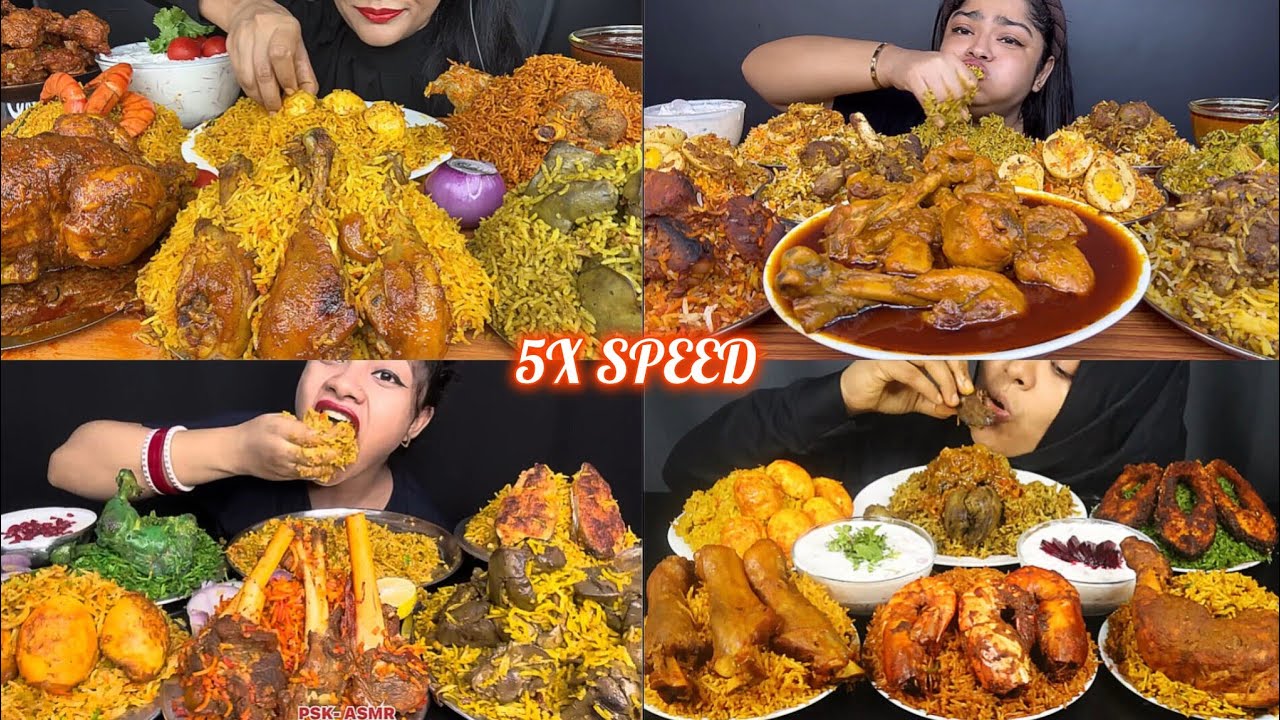 ASMR: Eating Spicy chicken biryani eating challenge 😋😍 fish biryani mutton biryani Mukbang 