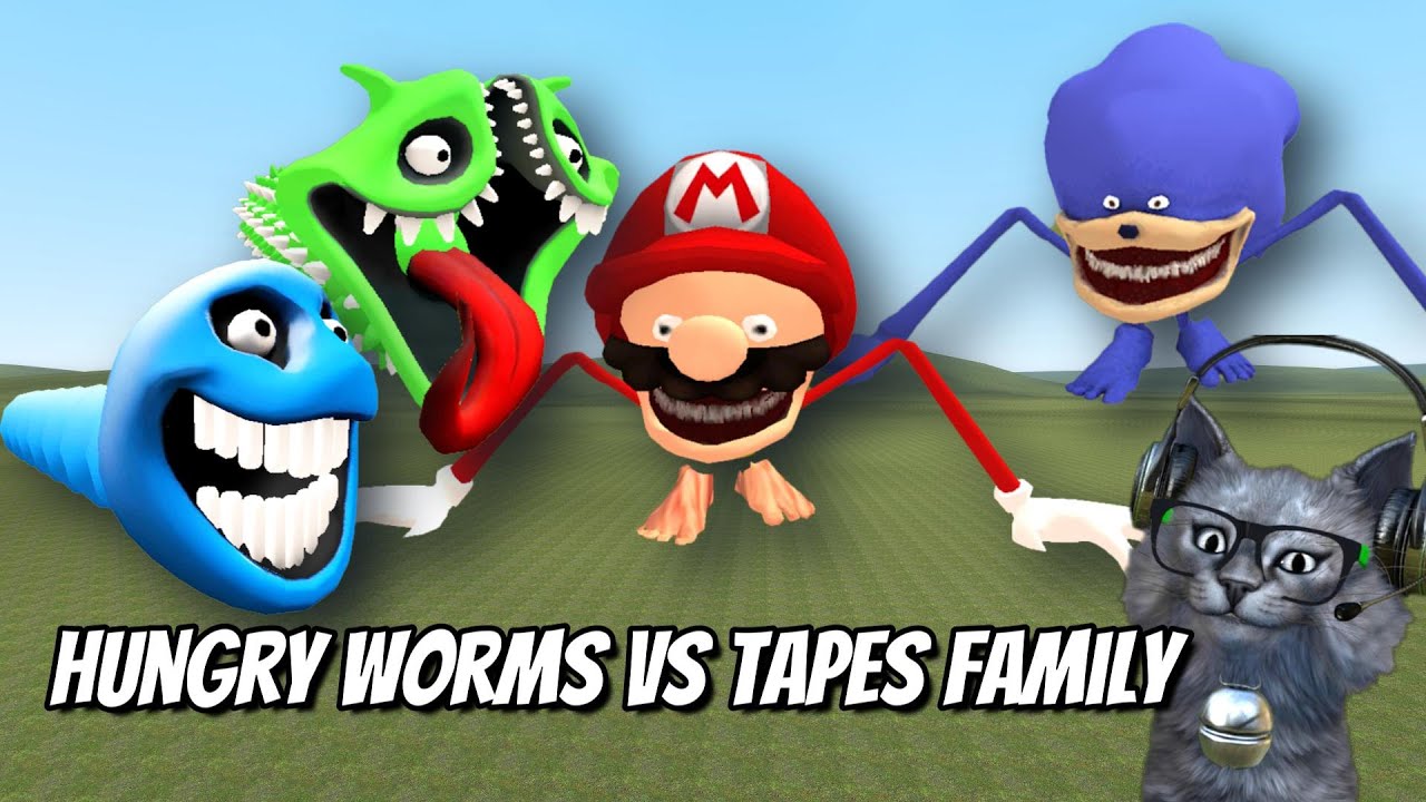 Hungry Worms & Brainrot Manusia Onta Vs Brainrot Itali Tapes - Nextbots In Playground mod Indonesia
