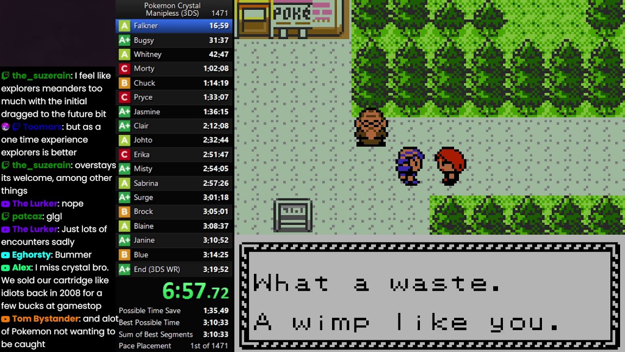 Pokemon Crystal (3DS) - Any% Glitchless, Manipless Speedrun in 3:19:07 [World Record]