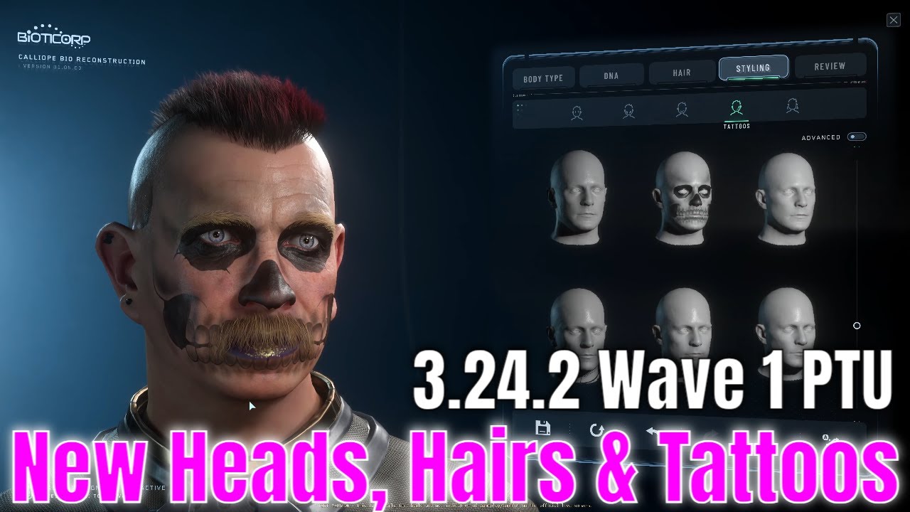 Wife's Reaction Star Citizen's New Character Heads, Hairs, Tattoo & More - [3.24.2 PTU Wave 1]