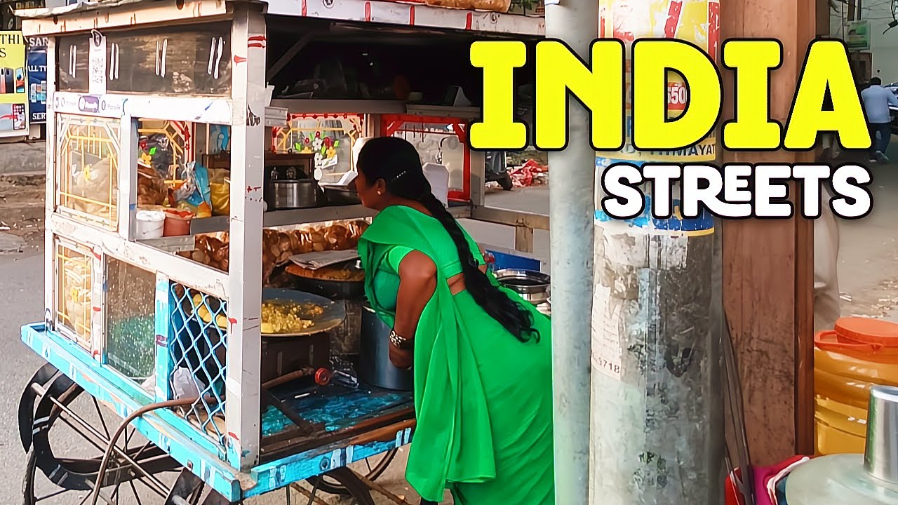 INDIA Street Walk 4K 🇮🇳 | Życie lokalne i sceny ulicznego jedzenia