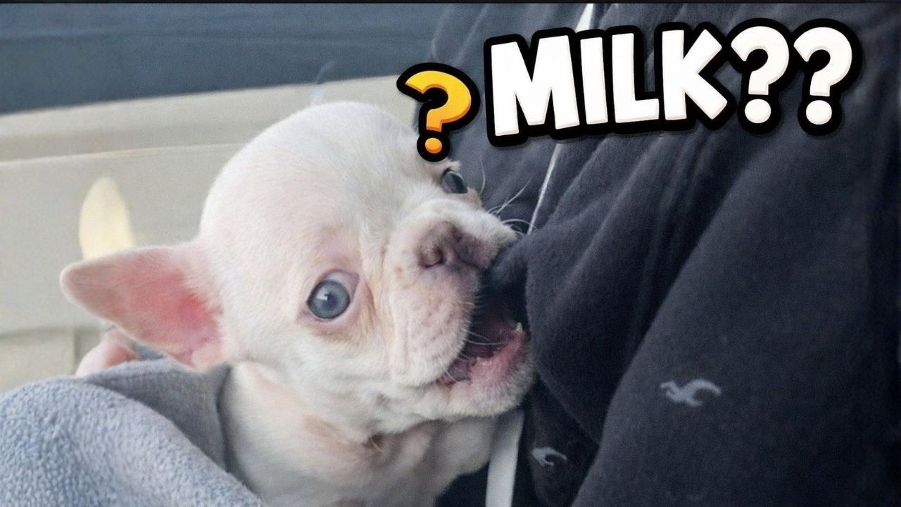 Tiny Frenchie Searches for Milk on Dad — Awkward Discovery 😳🍼