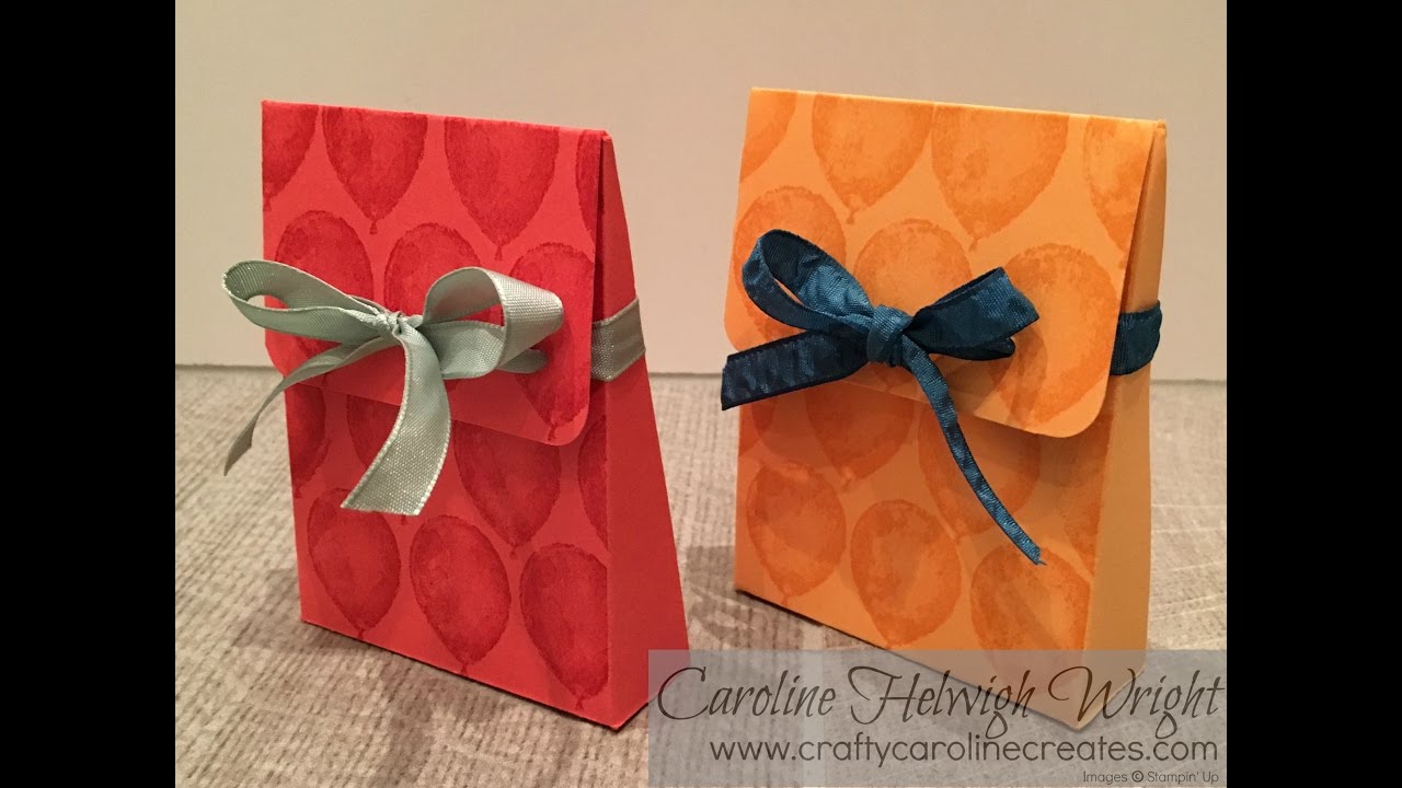 Wedge shaped gift box using Balloon Builder Stamp Set from Stampin' Up