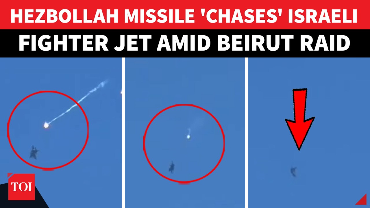 Hezbollah Missile Locks On To Israeli Jet During Beirut Raid? Dramatic Mid-Air Chase Caught On Cam