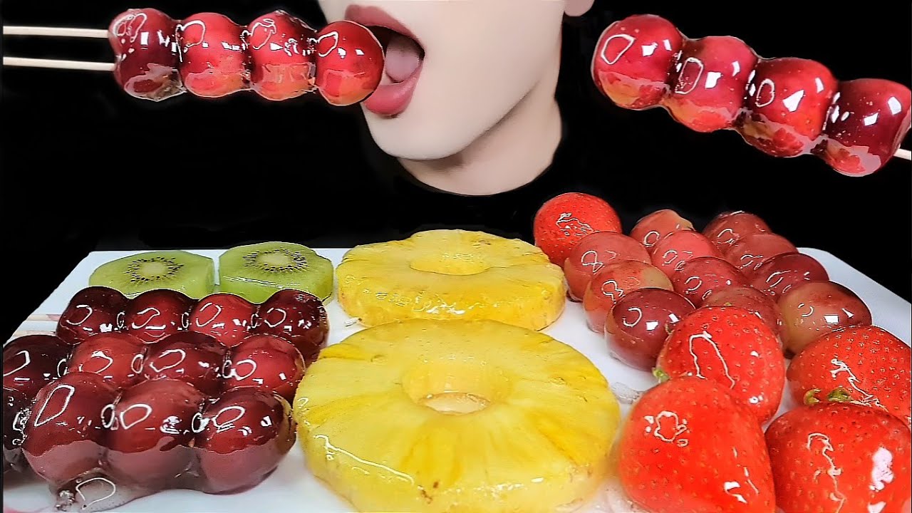 ASMR TANGHULU *CANDIED FRUITS* MUKBANG 과일 사탕 탕후루 먹방 NO TALKING EATING SOUNDS