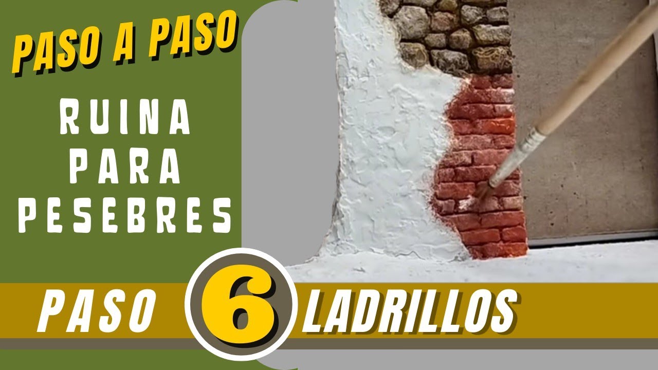 🇨🇴💪PASO A PASO 6 como PINTAR LADRILLOS fácilmente para CASAS EN RUINA pesebres belenes dioramas