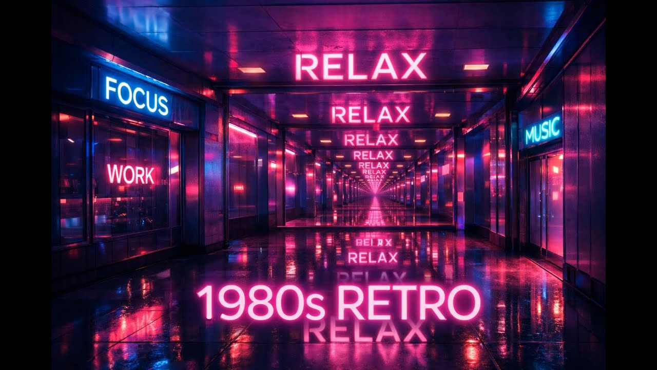 Upbeat 1980s Inspired Relax Music 🌌 No Lyrics Neon Night Focus & Work