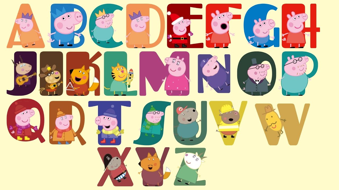 Песня про алфавит от Peppa Pig | Большие и маленькие буквы от A до Z | Учим заглавные и строчные ...