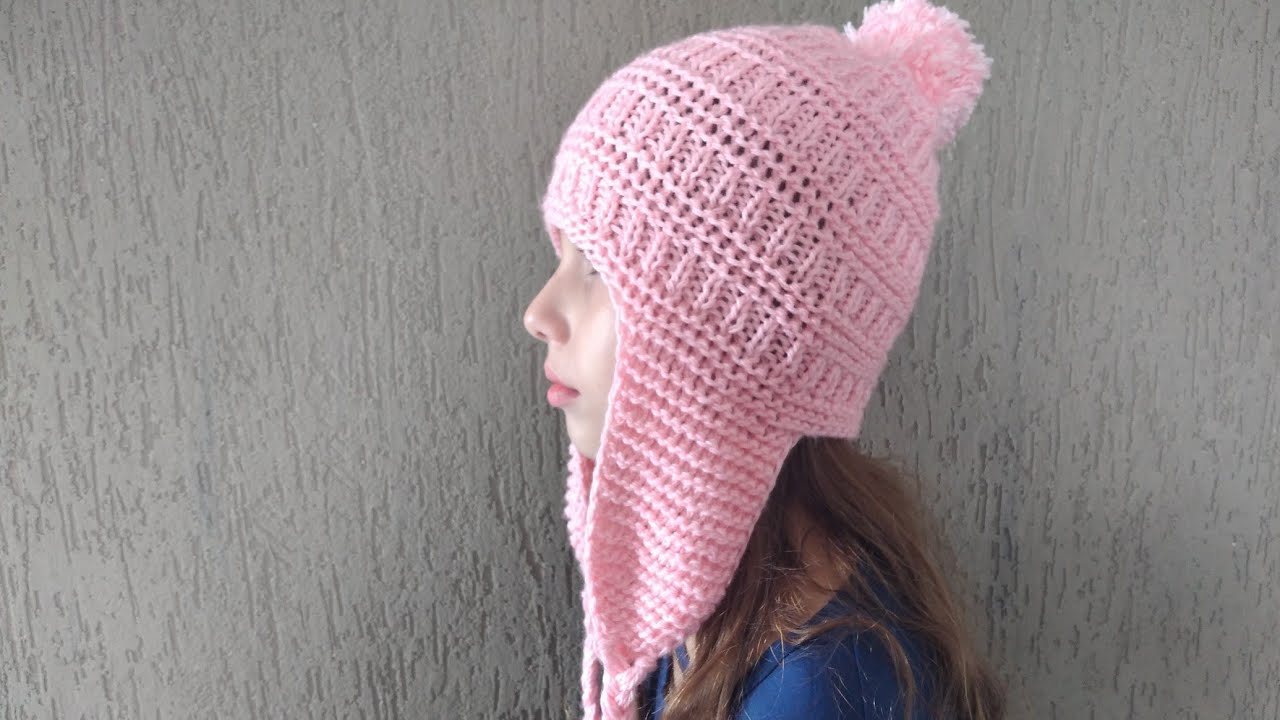 GORRO AVIADOR...com tapa orelhas em tricô....adulto....fácil...