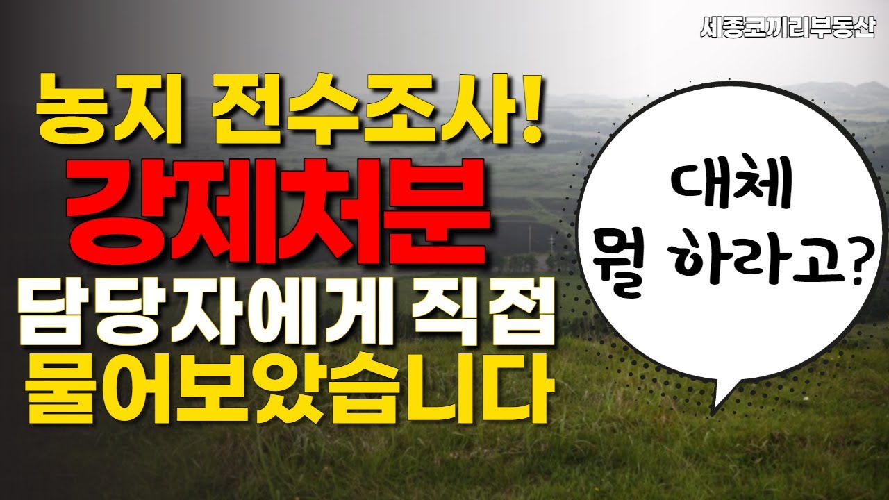 농지 전수조사 시작~???!~!! 강제처분 면하려면 빨리! 준비해야합니다!