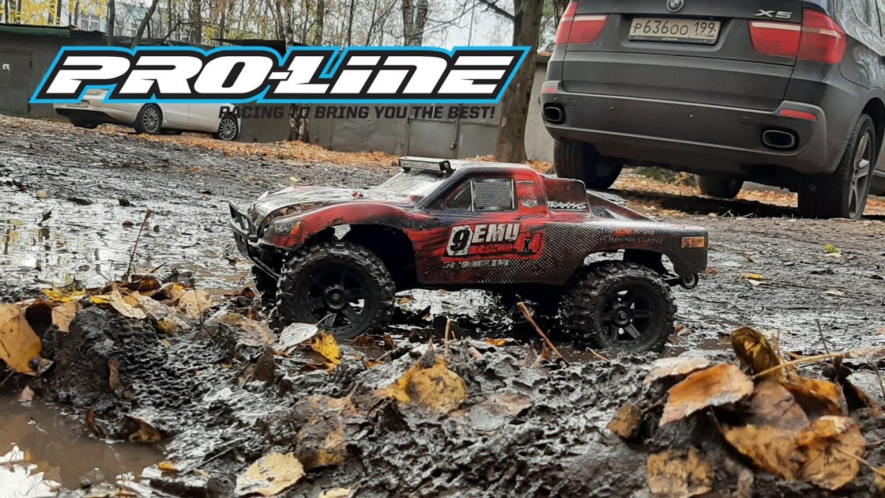 Колёса Proline Trencher 2.8 и капралоновые рычаги на Remo Hobby 9emu