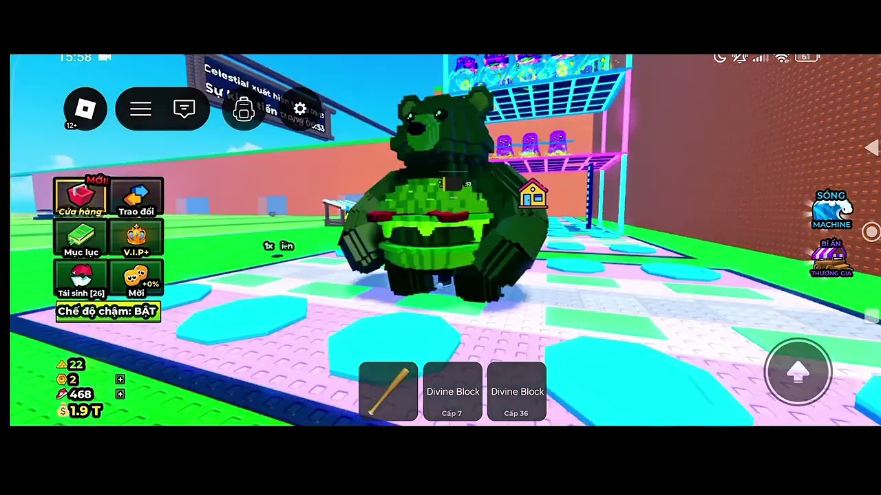 mình mở lucky block trong escape tsunami for brainrot:)