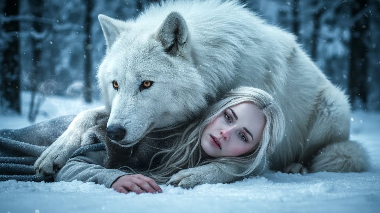 La Omega rechazada, cayó en la nieve — Un lobo blanco gigante la abrazó para darle calor
