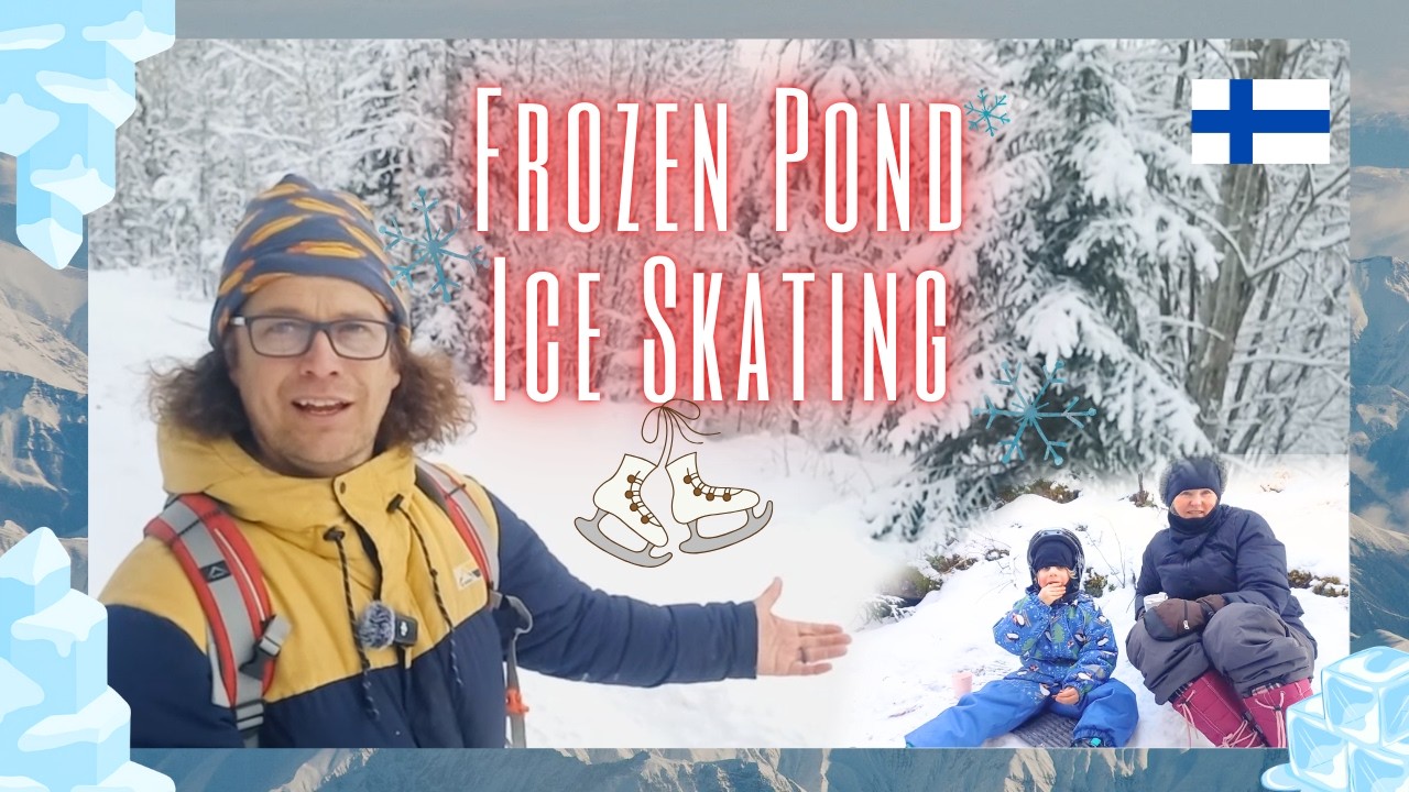Ice Skating on a Frozen Pond in Finland | Family Winter Day