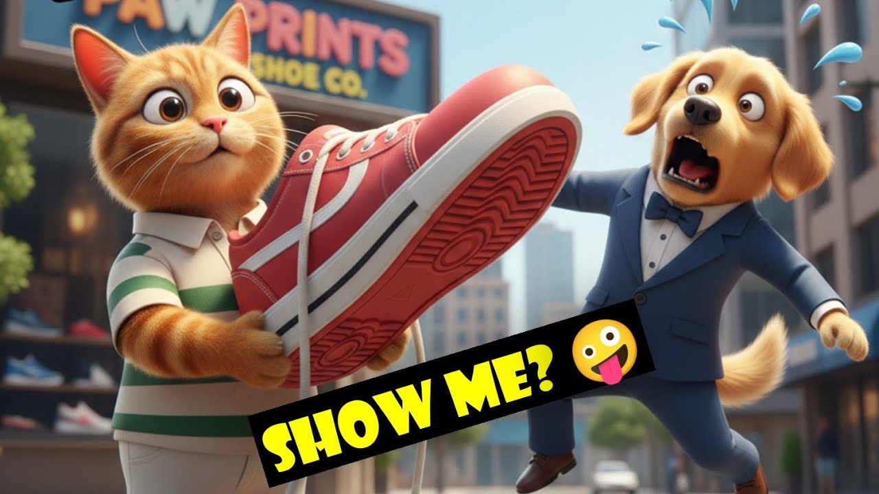 Dog Shocked by BIG Shoe 😱 | Funny Cat Shoe Shop Comedy@NAWAcatanimation 