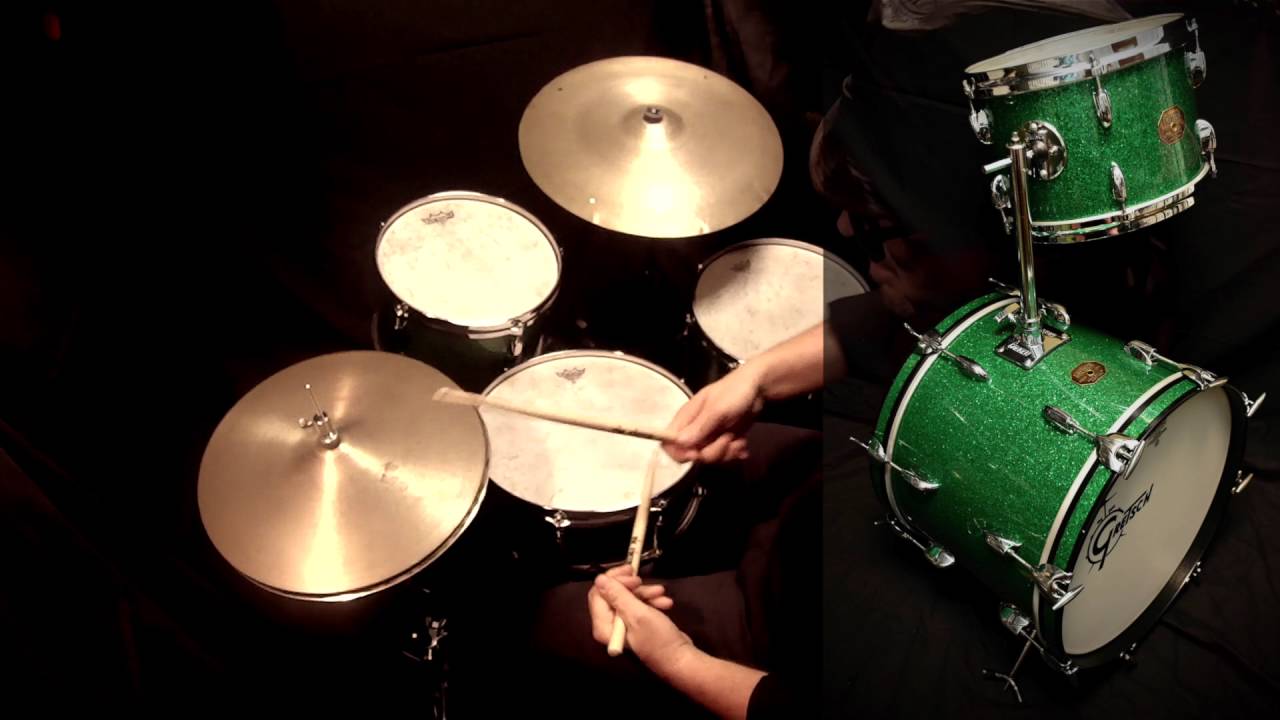 Franco Dal Monego plays Gretsch Green Glitter Vintage Jazz Set with Zildjian Avedis Vintage cymbals