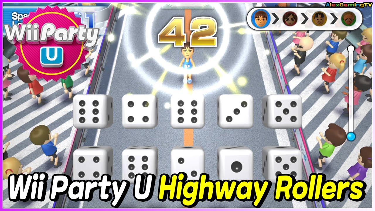 Wii Party U - Highway Rollers (Expert Com) Guest C vs Sophia vs Monica vs Hyun-woo | AlexGamingTV