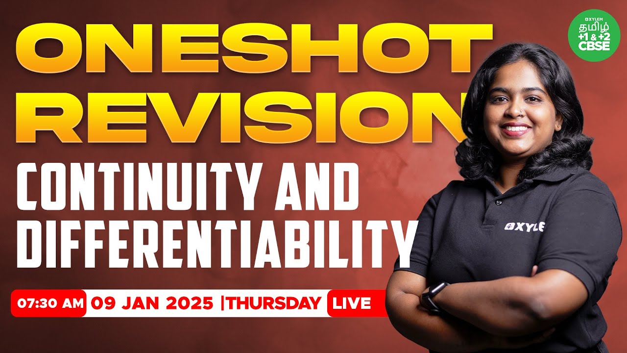 🤗ONE SHOT Revision : Continuity & Differentiability | CBSE 12 | Sreeshma maam | Xylem Tamil
