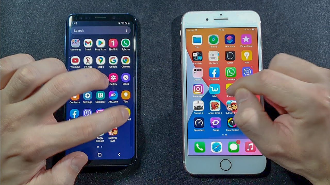 Samsung S9 vs Iphone 7 Plus Comparison Speed Test