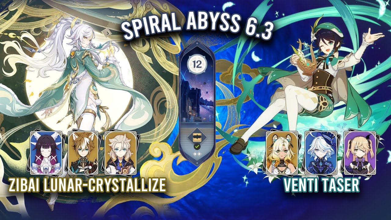 Spiral Abyss 6.3 - C0 Zibai Lunar-Crystallize & C0 Venti Taser | Genshin Impact
